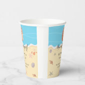 Minimal Blue Ocean Summer Wedding Pappbecher (Rechts)