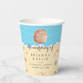 Minimal Blue Ocean Summer Wedding Pappbecher (Vorderseite)