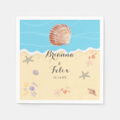 Minimal Blue Ocean Summer Wedding Serviette (Vorderseite)