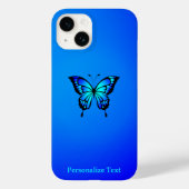 Minimal Blue on Blue Butterfly Case-Mate iPhone Hülle (Rückseite)