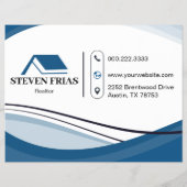 Minimal Blue Real Estate Agent House Logo Flyer (Hinten)