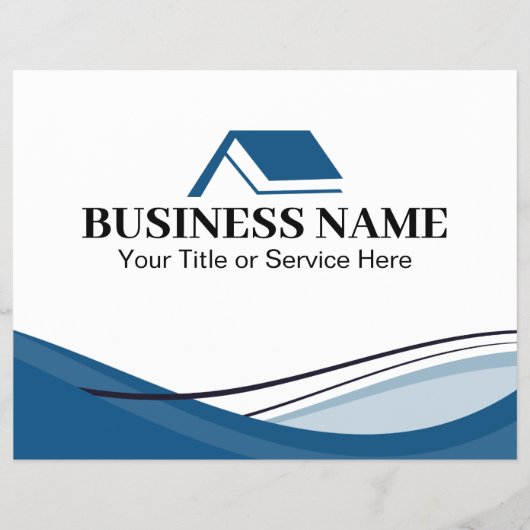 Minimal Blue Real Estate Agent House Logo Flyer (Vorne)