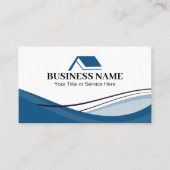 Minimal Blue Real Estate Agent House Logo Visitenkarte (Vorderseite)
