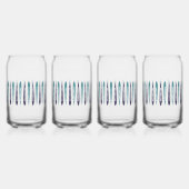 Minimal Blue Retro Inspiriert Dosenglas (Hinten)