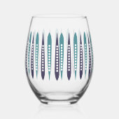 Minimal Blue Retro Inspiriert Weinglas Ohne Stiel (Rechts)