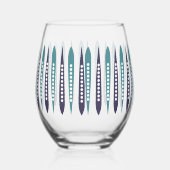 Minimal Blue Retro Inspiriert Weinglas Ohne Stiel (Links)