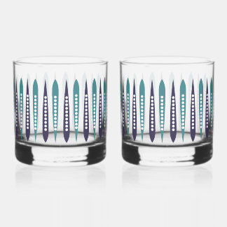 Minimal Blue Retro Inspiriert Whiskyglas