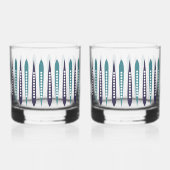 Minimal Blue Retro Inspiriert Whiskyglas (Rückseite)