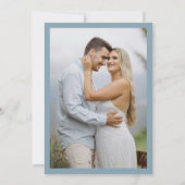 Minimal Blue Save the Date Hochzeitsankündigung (Rückseite)