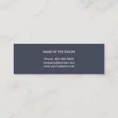 Minimal Blue Silver Scissor Hair Stylist Mini Visitenkarte (Rückseite)