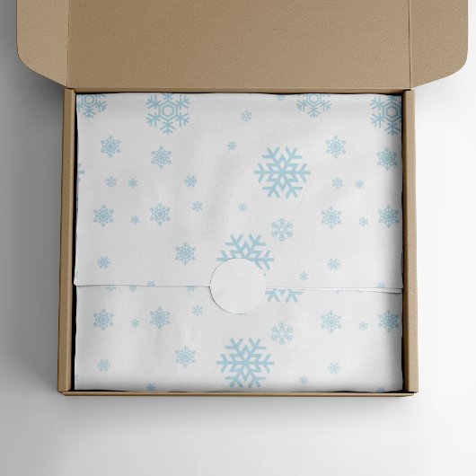 Minimal Blue Snowflakes Urlaub Seidenpapier