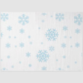 Minimal Blue Snowflakes Urlaub Seidenpapier (Vorderseite)
