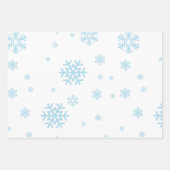 Minimal Blue Snowflakes Urlaubspapier Geschenkpapier Set (Vorderseite 2)