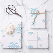 Minimal Blue Snowflakes Urlaubspapier