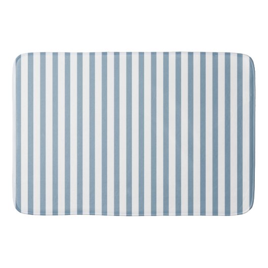 Minimal Blue Stripes Modern Pattern Design Badematte (Vorderseite)