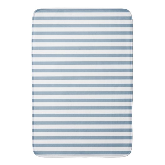 Minimal Blue Stripes Modern Pattern Design Badematte (Vorderseite Vertikal)