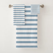 Minimal Blue Stripes Modern Pattern Design Badhandtuch Set (Insitu)
