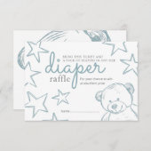 Minimal Blue Teddy Bear Baby Dusche Windelwanne Ra Einladung (Vorne/Hinten)