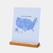 Minimal Blue United States Map Illustration Acrylschild (Winkel)