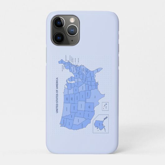 Minimal Blue United States Map Illustration Case-Mate iPhone Hülle (Rückseite)