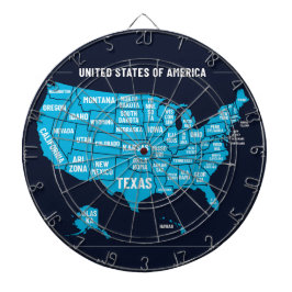 Minimal Blue United States Map Illustration Dartscheibe