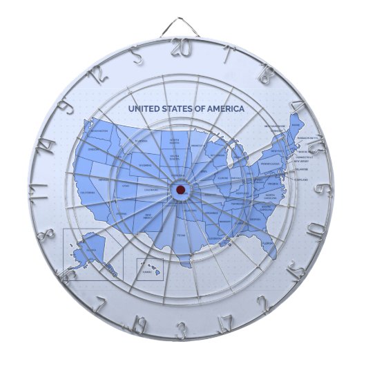 Minimal Blue United States Map Illustration Dartscheibe (vorne)