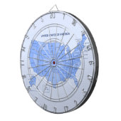 Minimal Blue United States Map Illustration Dartscheibe (Vorderseite rechts)