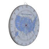 Minimal Blue United States Map Illustration Dartscheibe (Vorderseite Links)