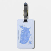 Minimal Blue United States Map Illustration Gepäckanhänger (Rückseite vertikal)