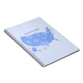 Minimal Blue United States Map Illustration Notizblock (Rechte Seite)