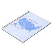 Minimal Blue United States Map Illustration Notizblock (Linke Seite)