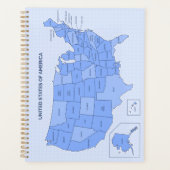Minimal Blue United States Map Illustration Planer (Vorderseite)