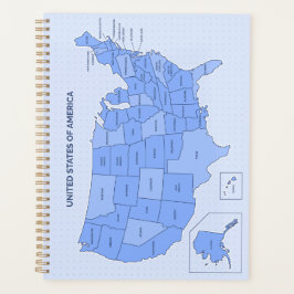 Minimal Blue United States Map Illustration Planer