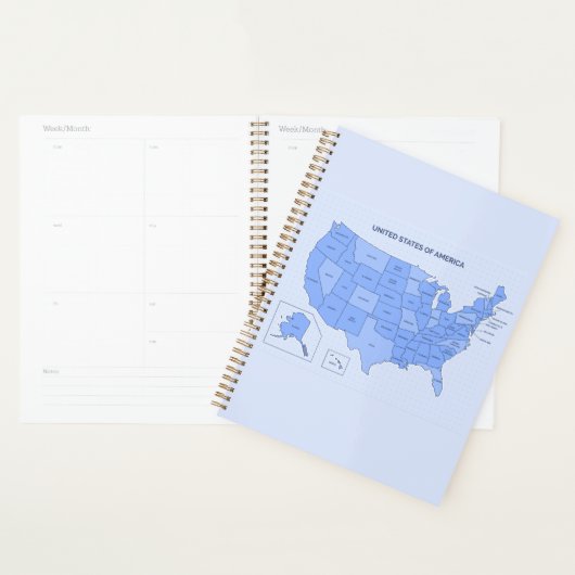 Minimal Blue United States Map Illustration Planer (Anzeige)