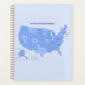 Minimal Blue United States Map Illustration Planer (Vorderseite)