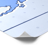 Minimal Blue United States Map Illustration Poster (Ecke)