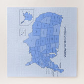 Minimal Blue United States Map Illustration Puzzle (Horizontal)