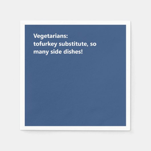 Minimal Blue Vegetarian Erntedank Haiku Serviette (Vorderseite)