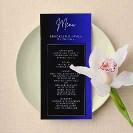 Minimal Blue Wedding Menu Card Menükarte