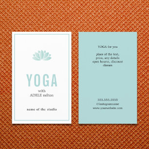 Minimal Blue White Lotus Icon Yoga Instructor Flyer