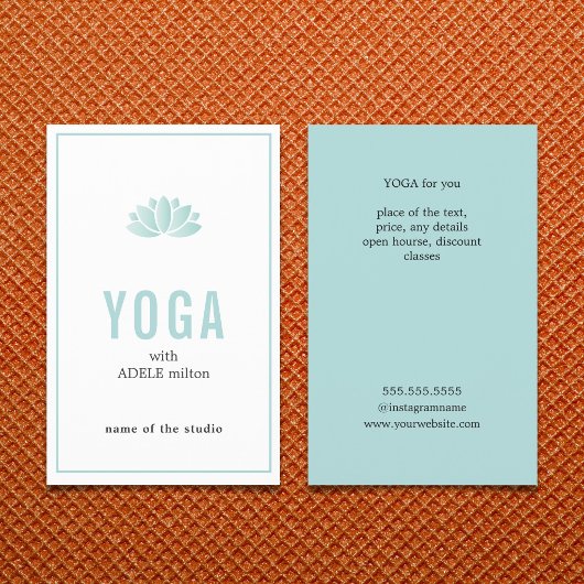 Minimal Blue White Lotus Icon Yoga Instructor Flyer