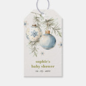 Minimal Blue Winter Weihnachten Babydusche Geschenkanhänger (Vorderseite)