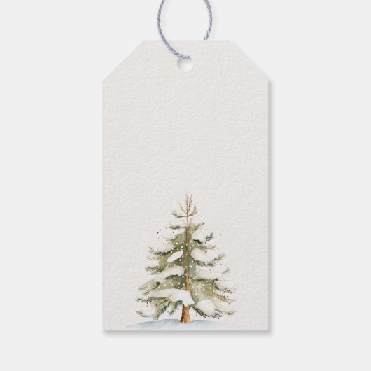 Minimal Blue Winter Weihnachten Babydusche Geschenkanhänger (Rückseite)