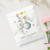 Minimal Blue Winter Weihnachten Babydusche Geschenktütchen (Versiegelt)