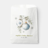 Minimal Blue Winter Weihnachten Babydusche Geschenktütchen (Vorderseite)