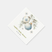 Minimal Blue Winter Weihnachten Babydusche Serviette (Ecke)