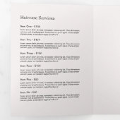 Minimal Blumenstrauß Beauty Salon Business Suite Dreifach Gefaltete Karte (Innen Erste Seite)