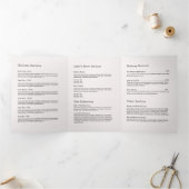 Minimal Blumenstrauß Beauty Salon Business Suite Dreifach Gefaltete Karte (Innenseite)