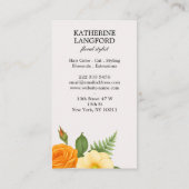 Minimal Blumenstrauß Schönheitssalon Schwarz Visitenkarte (Rückseite)