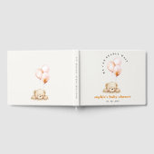 Minimal Blush Bearly Wait Balloon Baby Dusche Gästebuch (Voll)
